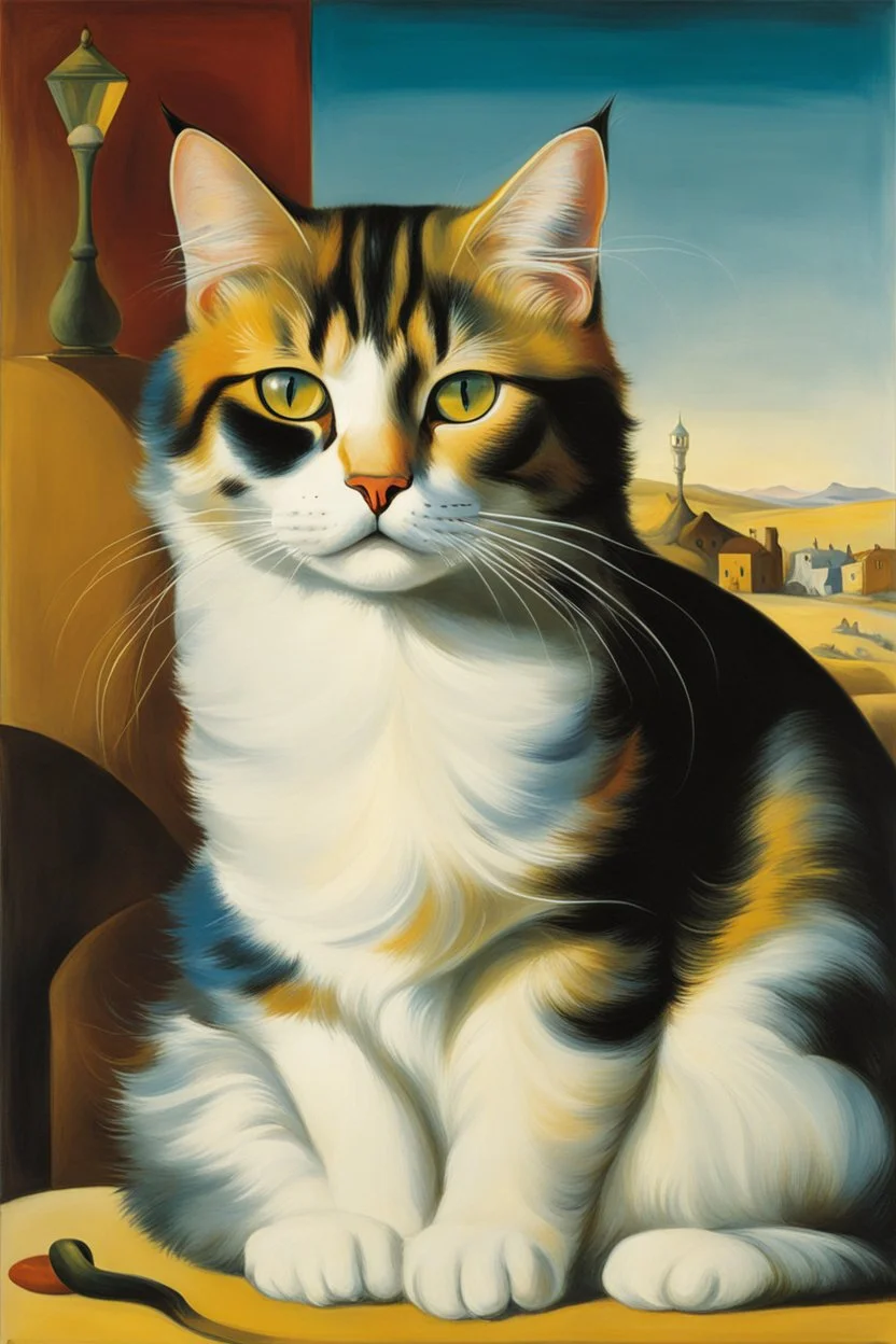 Partret of a cat calicó by Salvador Dalí