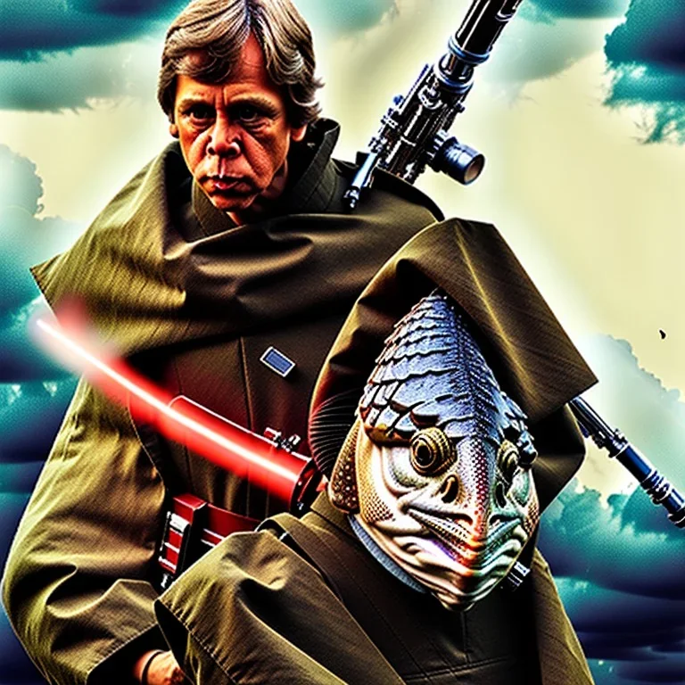 photo, Luke Skywalker with a fishhead