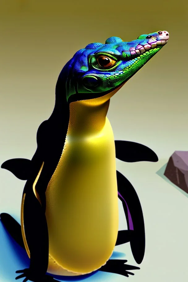 It's got the body of a lizard and the head of a penguin