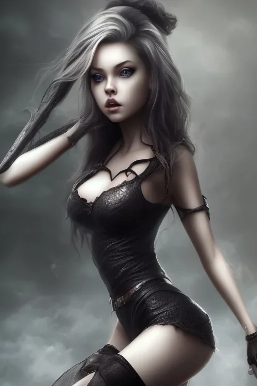  darkness realistic cute girl hell body