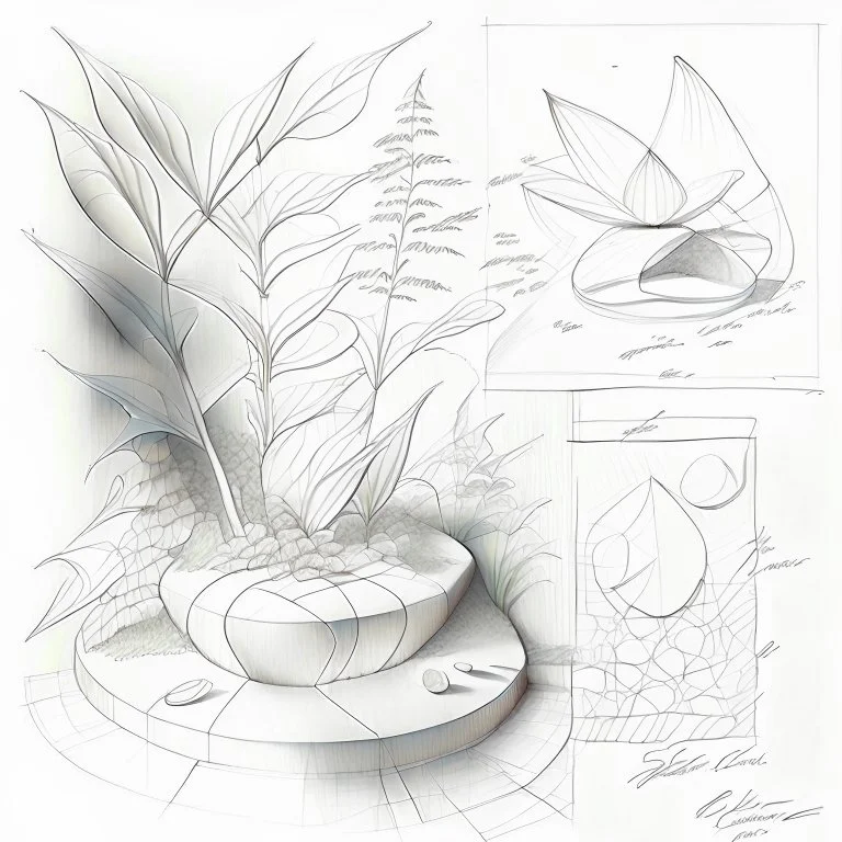 Design according to principle of design Balance and pattern that potrays pleasure and relaxation derived from indulging in hash and weed, using elements like soft textures, hazy, and gentle curves to evoke a sense of tranquility and bliss. pencil sketch without rendering, shading and filling. with white background