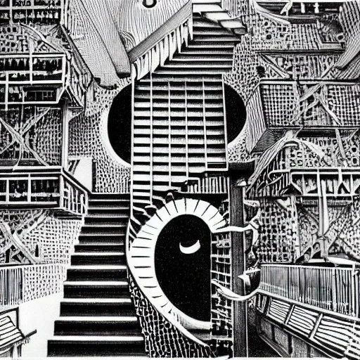 stairway to the moon by mc escher