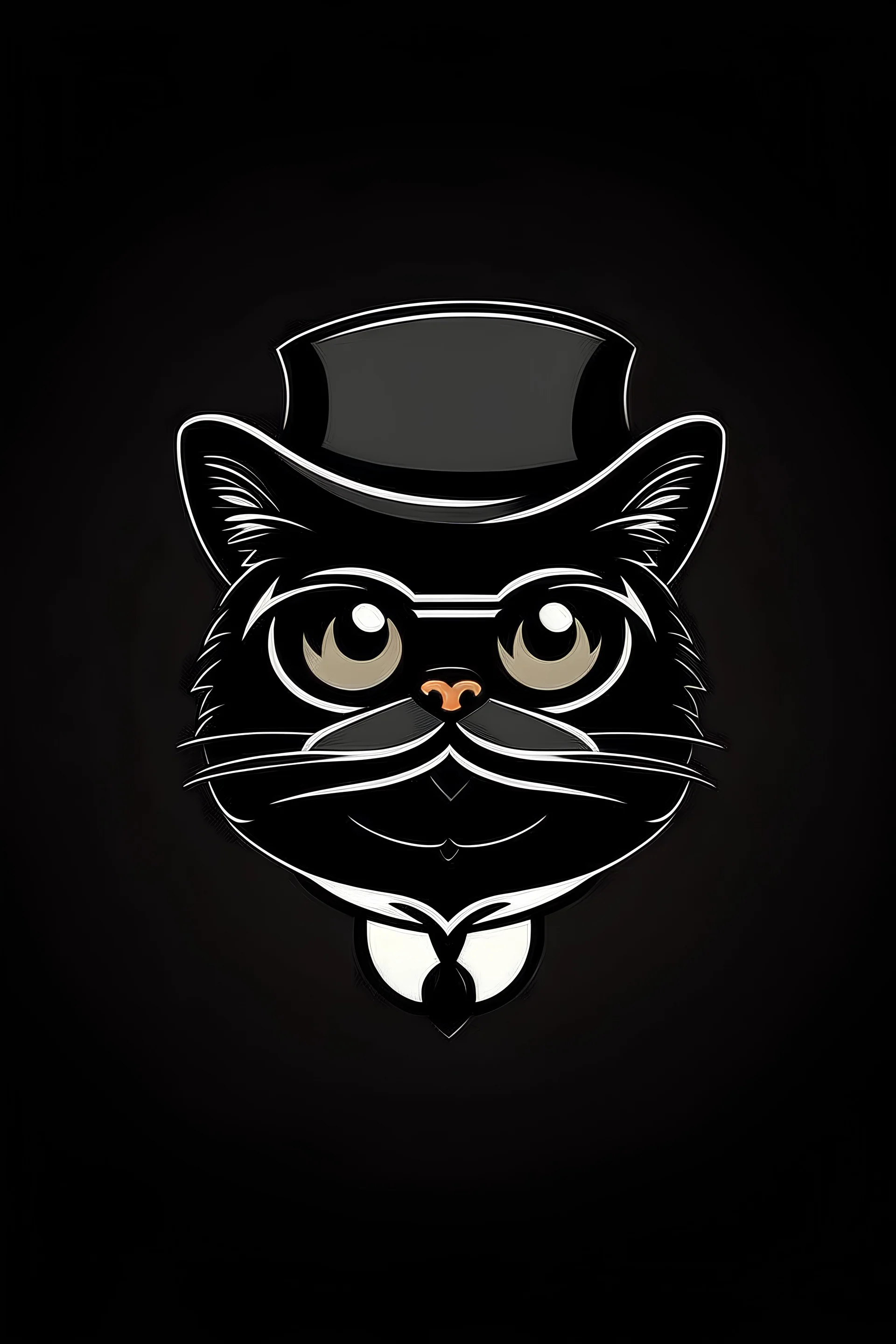 Create a logo, not minimalist style, that shows a cat's mustache