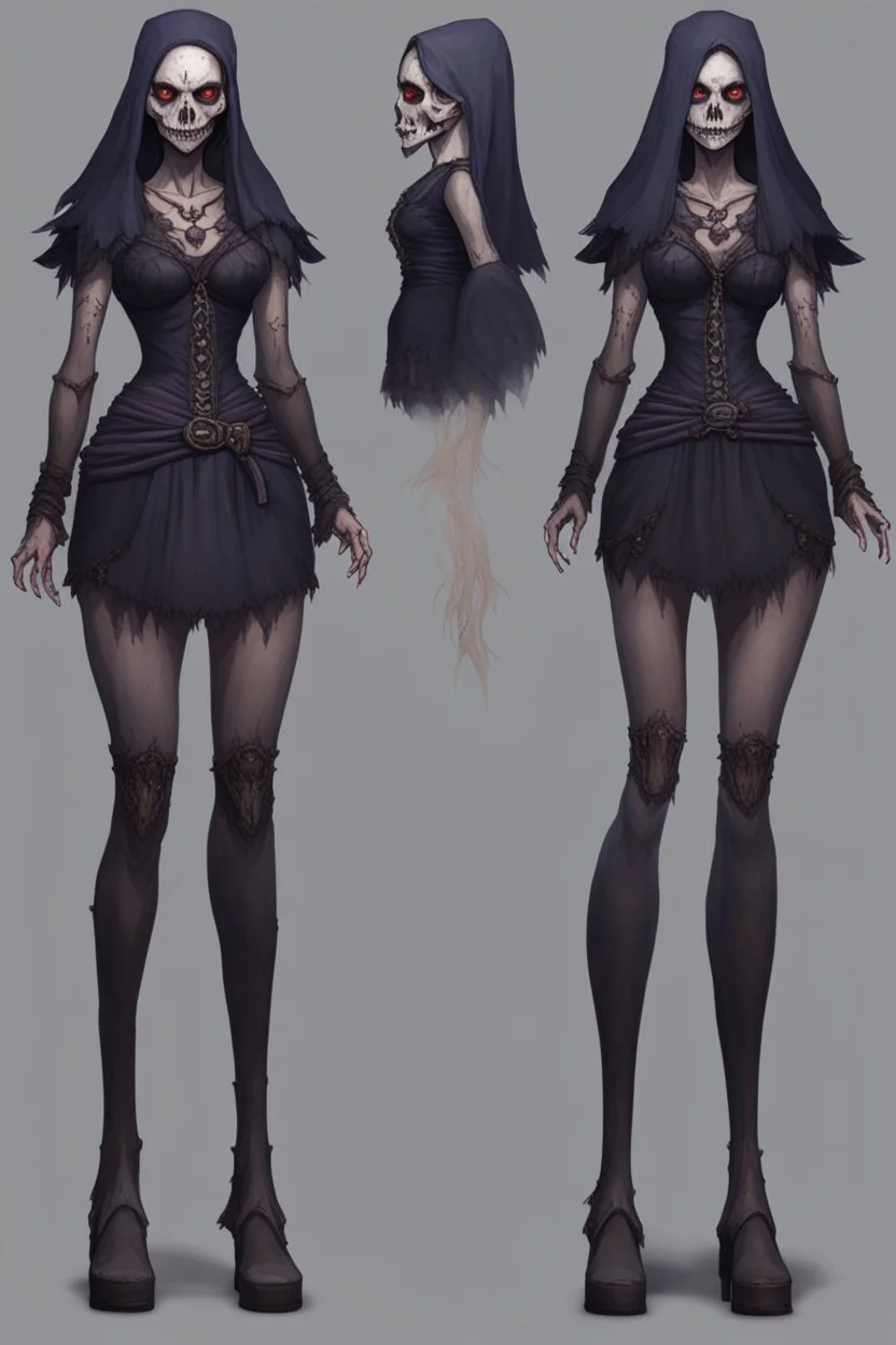 witch necromancer female dress turnaround