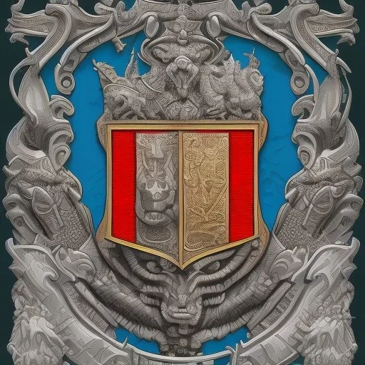 coat of arms of a troglodyte city in the moutains, very detailed