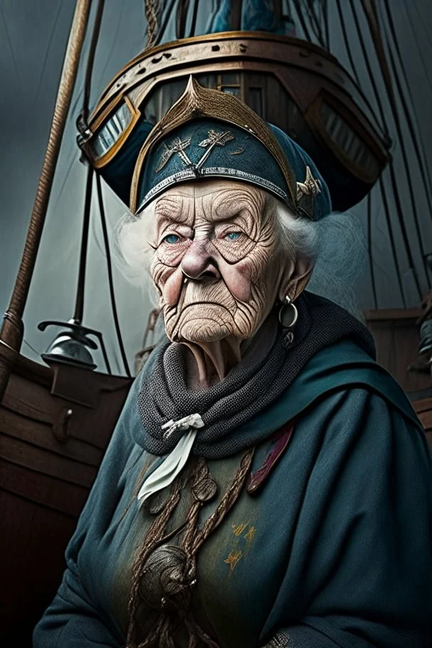 old woman captain of medival ship