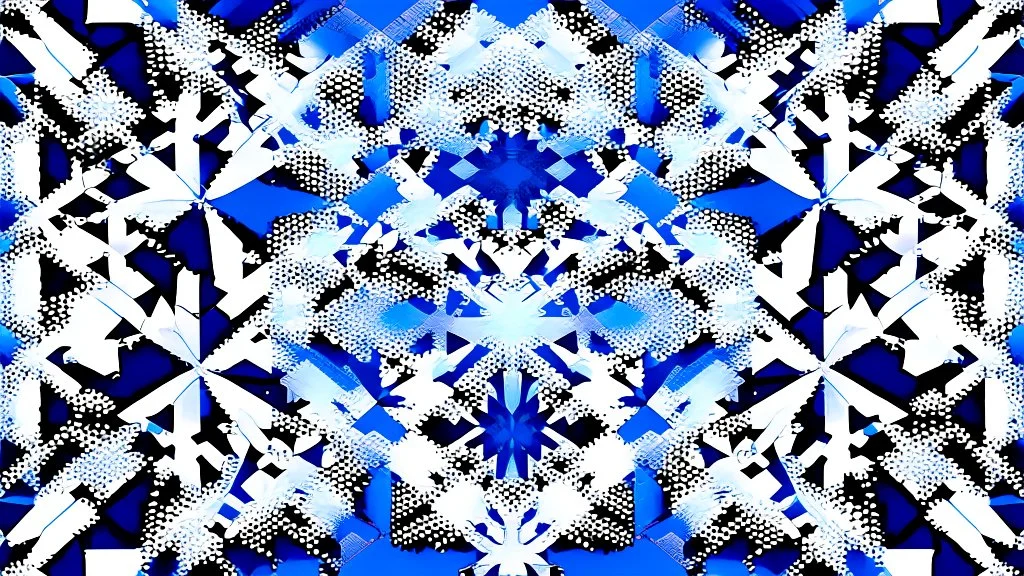 digital glitch pattern snowflake geometric abstraction by per kirkeby