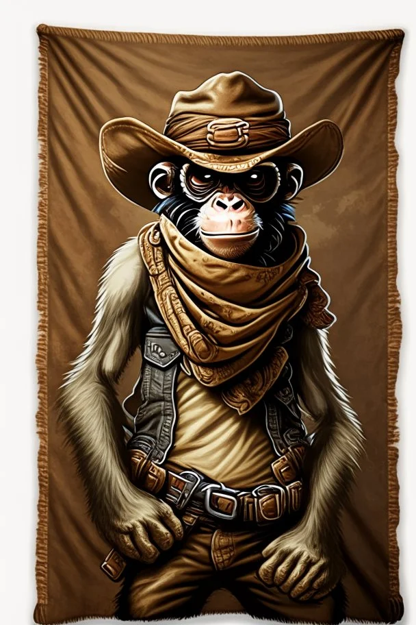 bounty hunter monkey cowboy with 2 pistols bandana