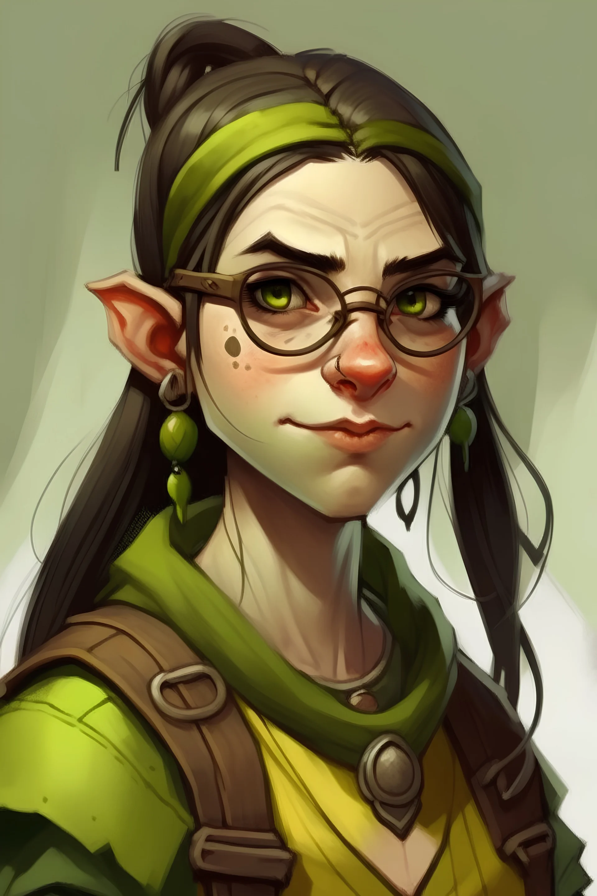 teen pretty half orc nerdy