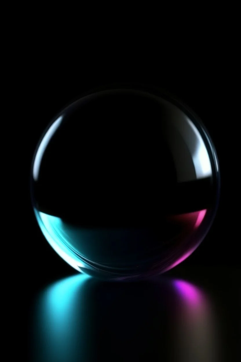 esfera holográfica, fondo negro, cristal. hd, lindos colores.