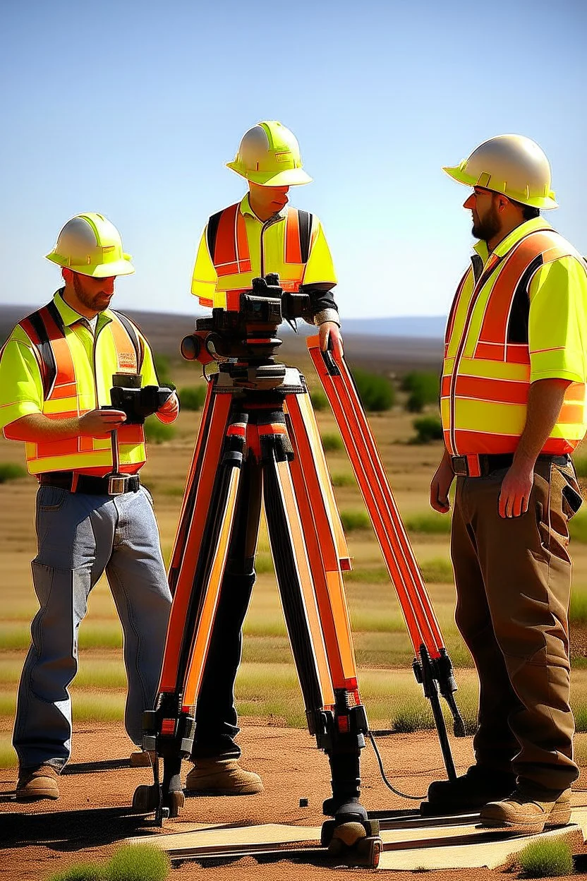 Professional land surveying men