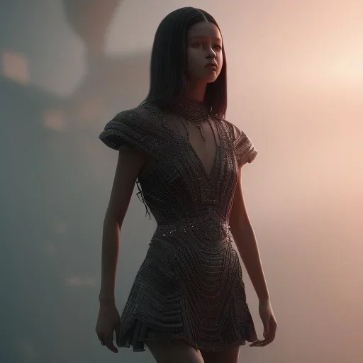 jenna ortega black dress, dark make up,wednesday 2022 style, hyper detail, octane render, unreal engine 5, 8k resolation