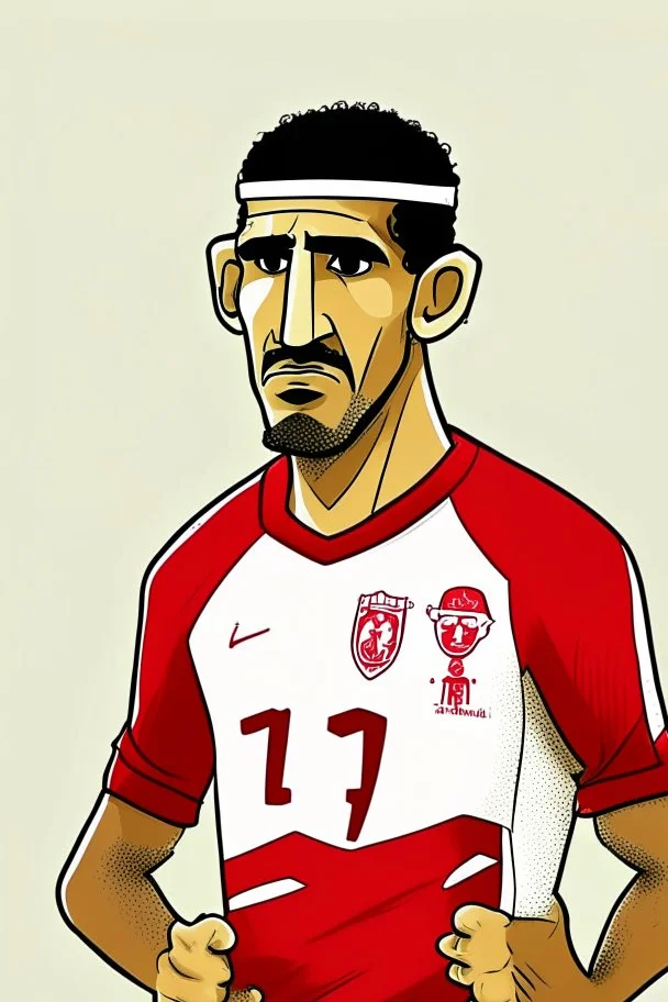 Hannibal Al-Mujabri Tunisian football player cartoon 2d