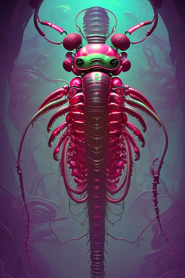 Alien beetle, 8k resolution, intricate details, ornate details, soft lighting, vibrant colors, retroanime, masterpiece, intricate