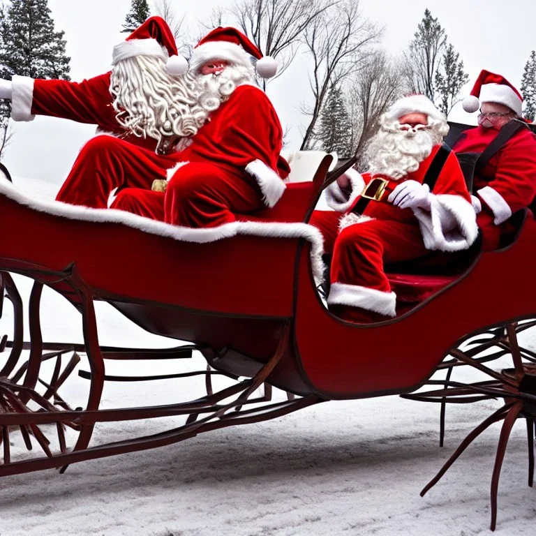 photo, santa claus sleigh pulled by giant spiders