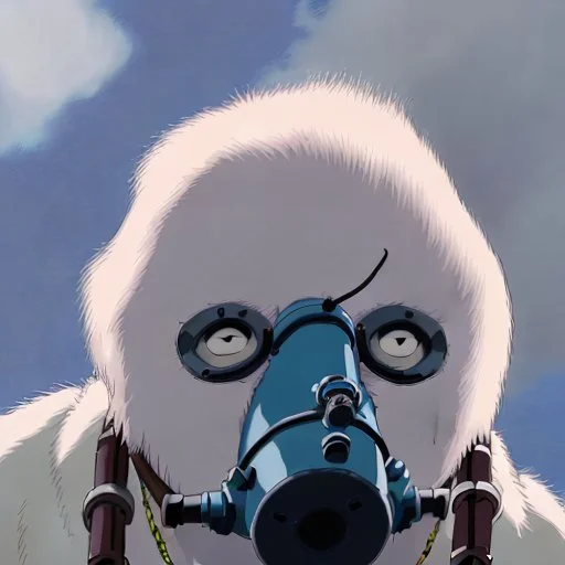 A Yeti with a gas mask