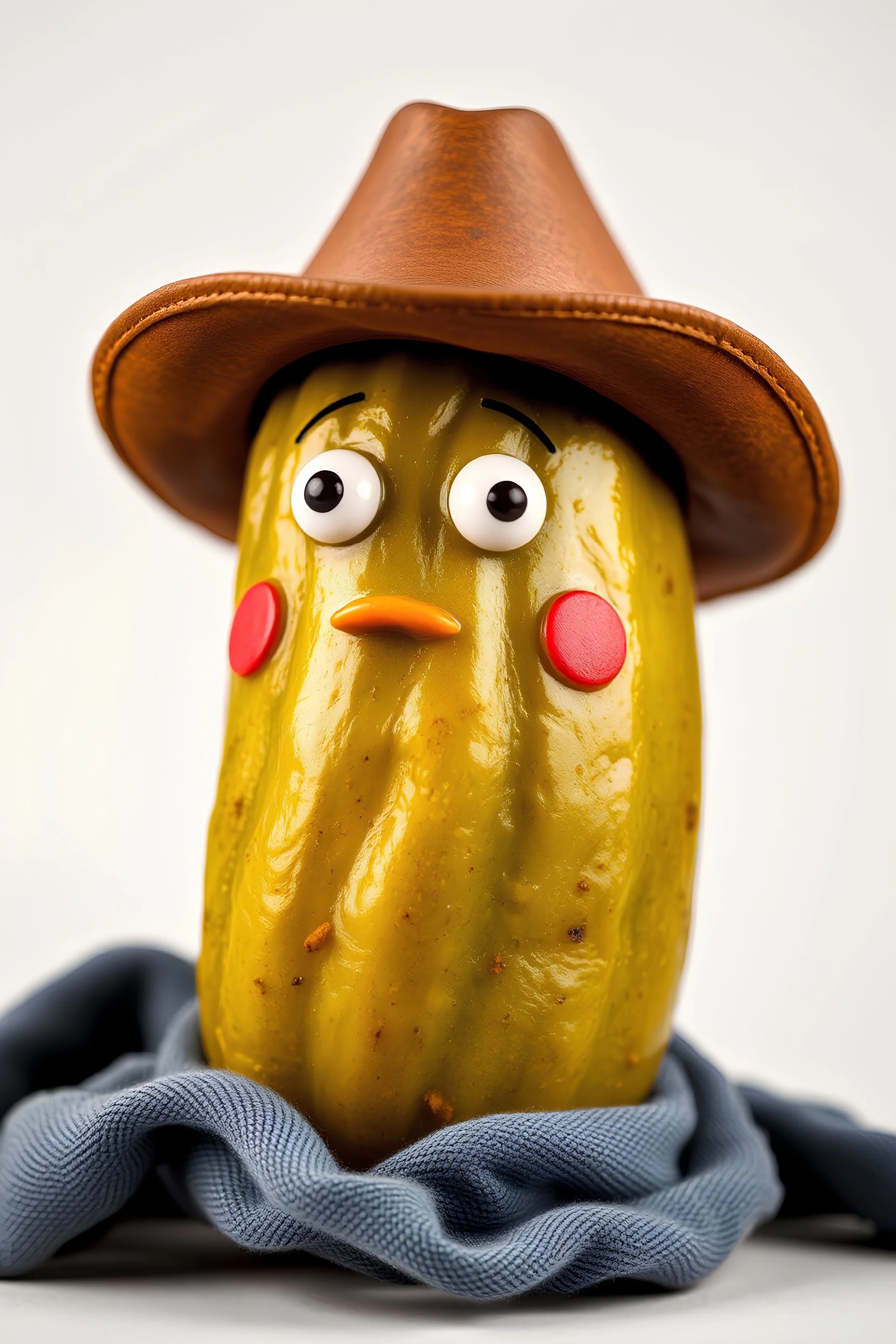 a pickle with a cowboy hat
