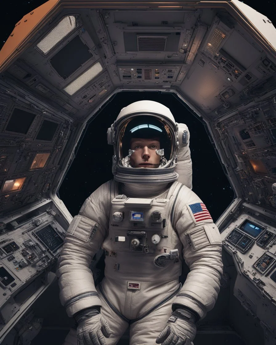 Astronaut in a spacecraft 8k