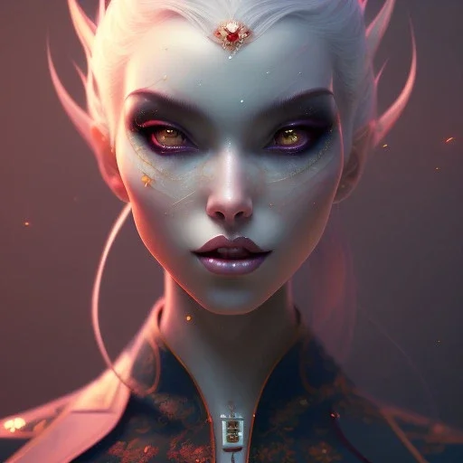 a portrait of a beautiful vampire, art by lois van baarle and loish and ross tran and rossdraws and sam yang and samdoesarts and artgerm, digital art, highly detailed, intricate, sharp focus, Trending on Artstation HQ, deviantart, unreal engine 5, 4K UHD image