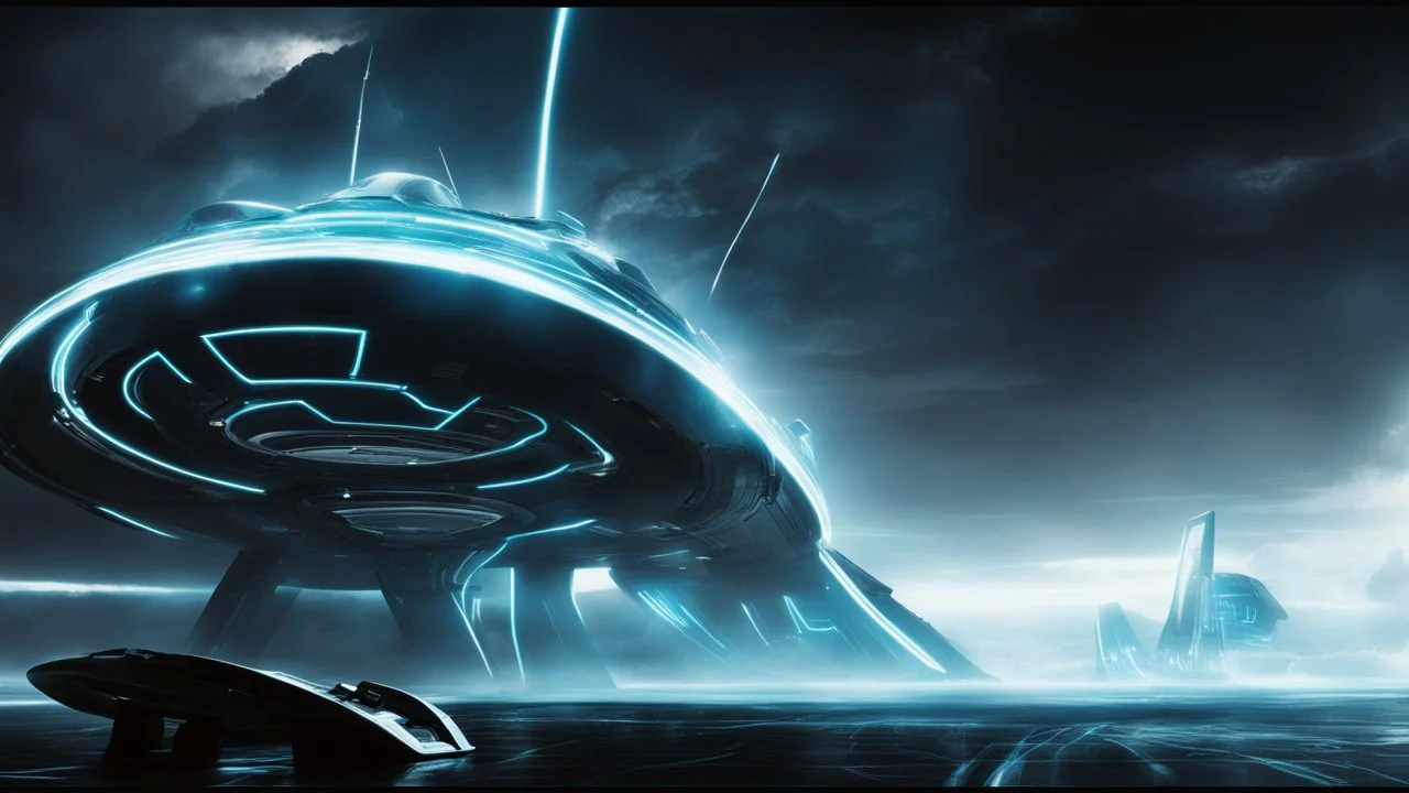 tron legacy movie, programs, space ships, clouds, creatures