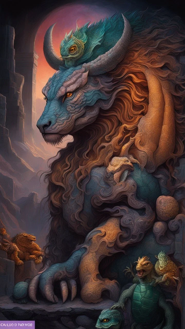 Lion + dragon + turtle