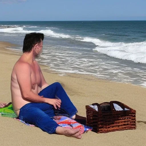 He learned the important lesson that a picnic at the beach on a windy day is a bad idea.