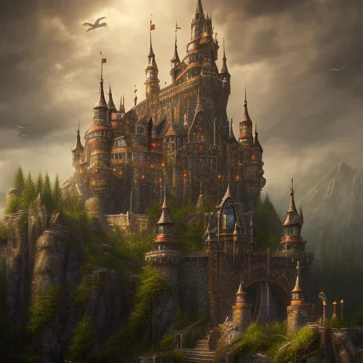 Mysterious castle, --s 8000000, cinematic lighting, intricate details, ultra realistic style, 8k resolution