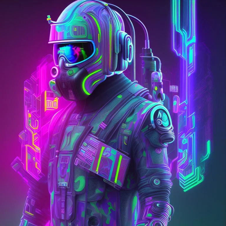 colorful modern bold camo illusion cyberpunk neon