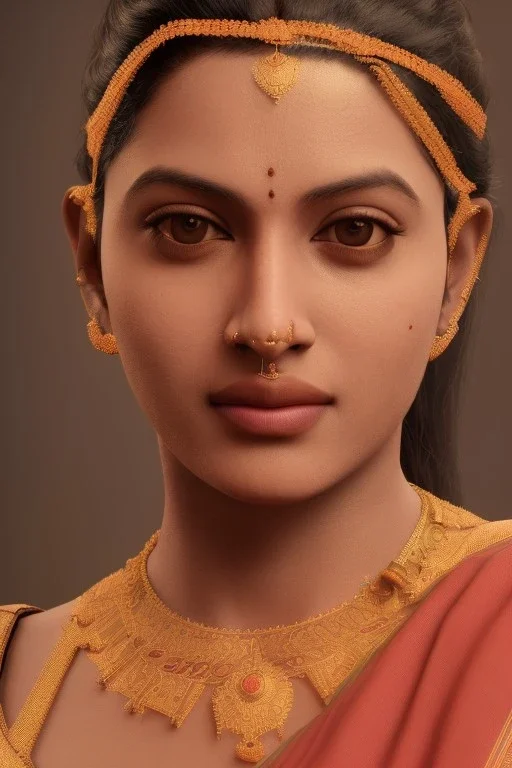 South Indian actress Ivana, by Mahmoud Sai, Cartographic, Circuitry, Golden Hour, Closeup-View, 16k, Lumen Global Illumination, Diffraction Grading