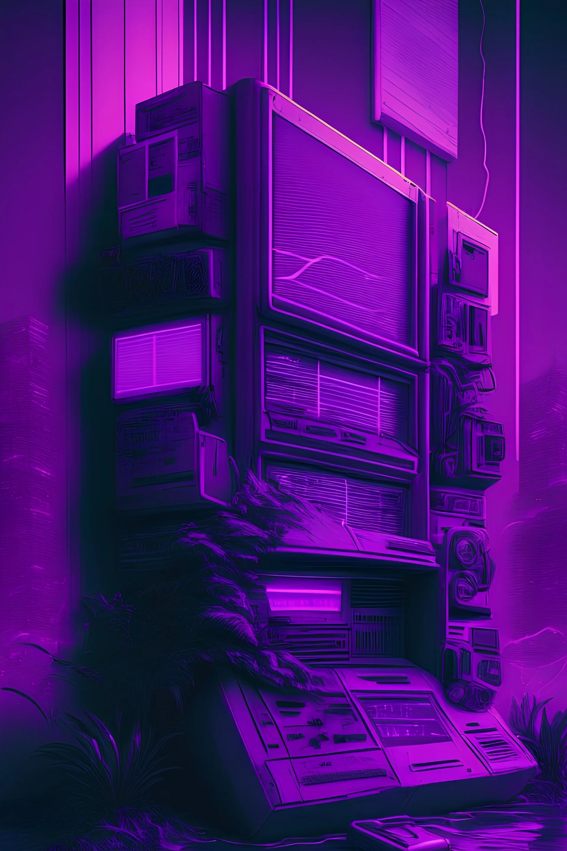 Vaporwave purple Techno