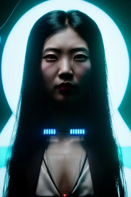 Studio photo portrait, Asian woman samurai, cyberpunk,red, white, black, led wires, glow eyes, cinematic, Ultra realistic, wide angle view, soft color, highly detailed, unreal engine 5, RTX, ultra detail, 3d, finely drawn, high definition.