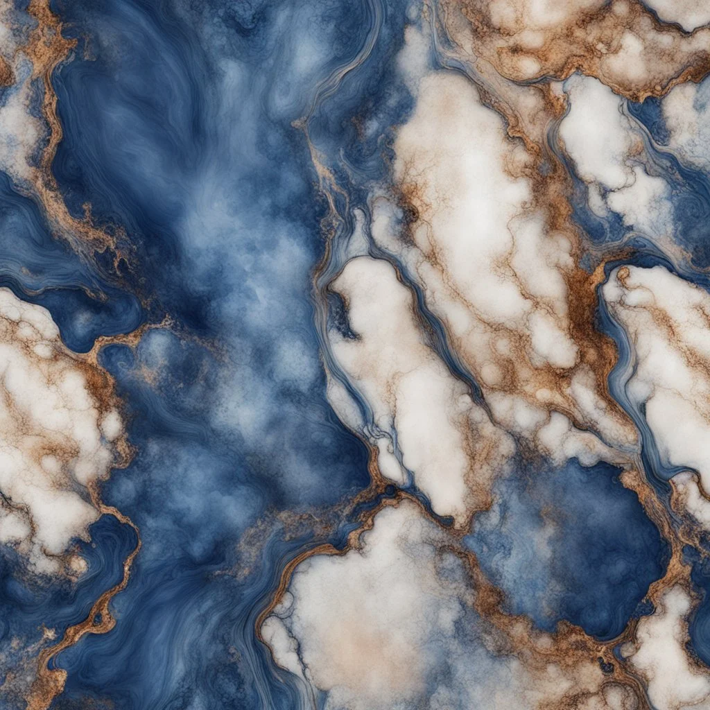 Hyper Realistic navy-blue & brown marble texture with rustic background & vignette effect