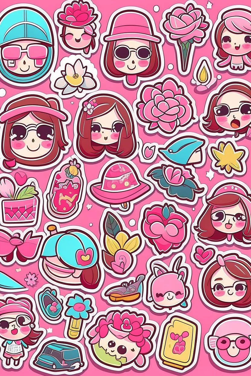 girly stickers template