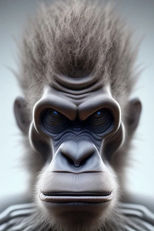 old ape alien, head,8 eyes, evil, 8k, with hairs, finely detailed, photo realistic, HR Giger style