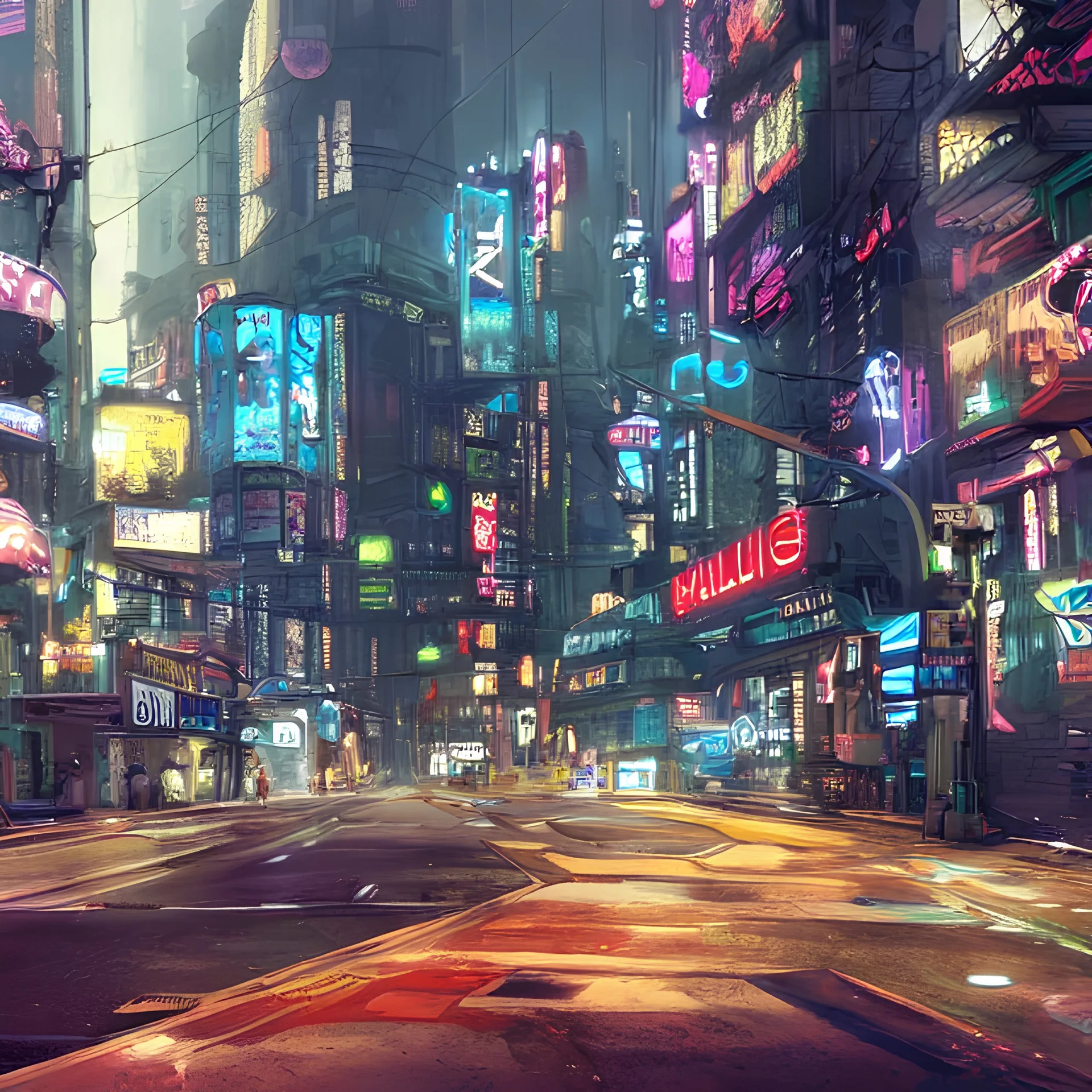  realistic Cyberpunk city streets