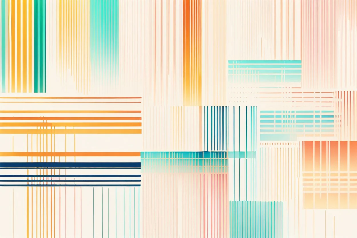 minimal clean thick vertical lines each line has different colour creating nice colour gradients representin modern summer