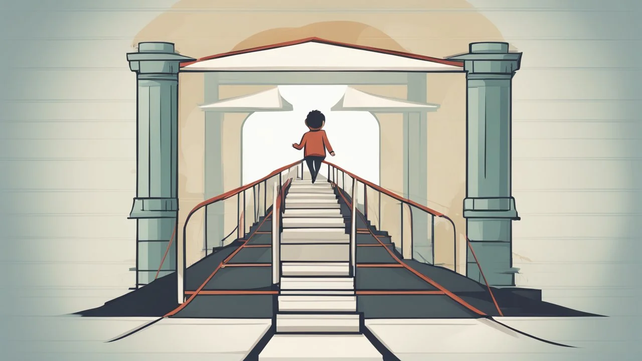 "An illustration symbolizing success and personal development, depicting an individual confidently progressing towards their goal, emphasizing the importance of personal leadership skills in life."