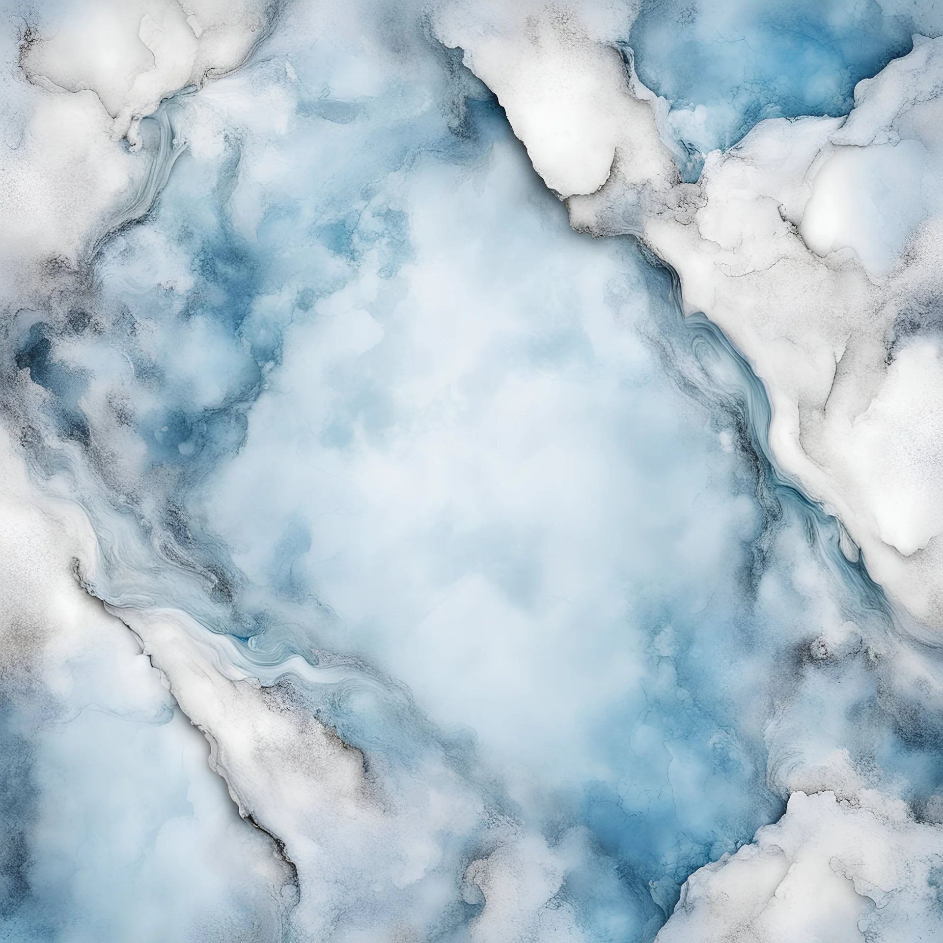 Hyper Realistic white & sky-blue marble texture with rustic background & vignette effect