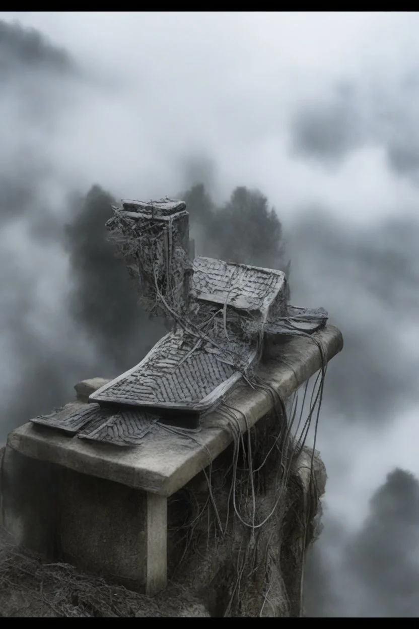 A hooded figure In the fog