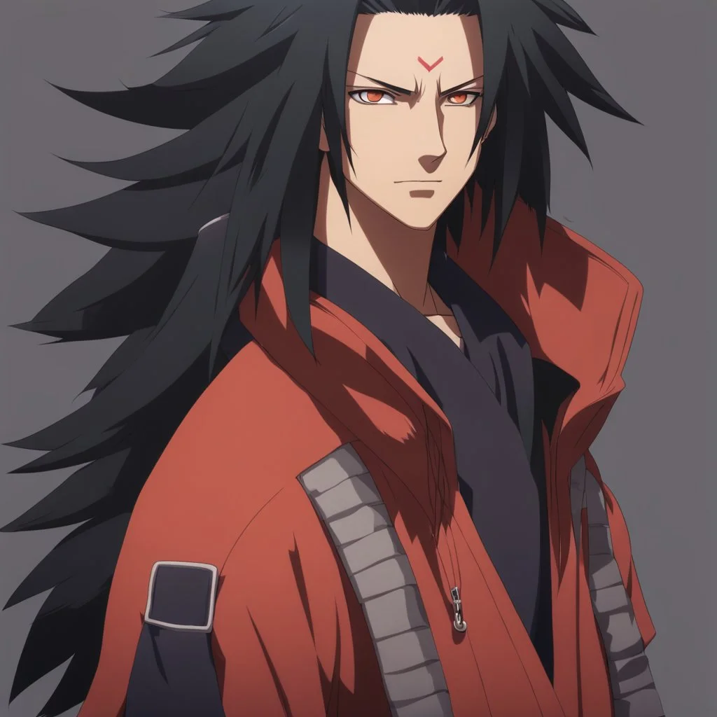 A Young Madara but he is wearing street wear, he has brown normal eyes, he also has tan brown skin HD