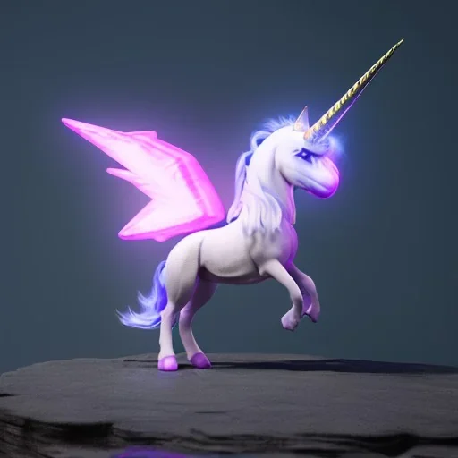 CM küre içinde fantastik unicorn ateşli kanatları olan