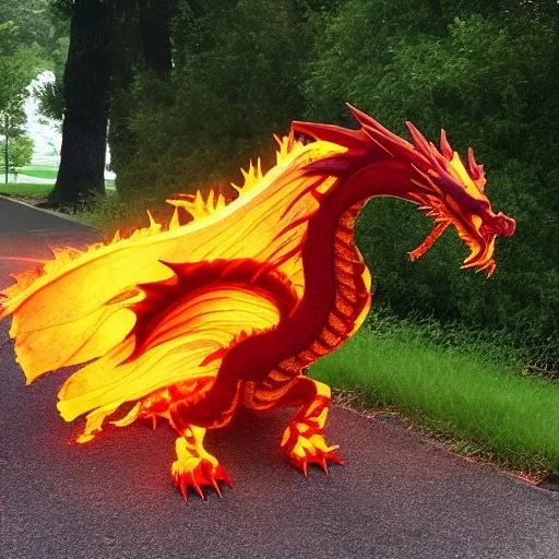 Fire dragon walking