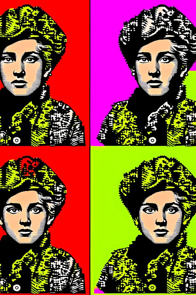 cultural revolution in the England in the style of andy warhol