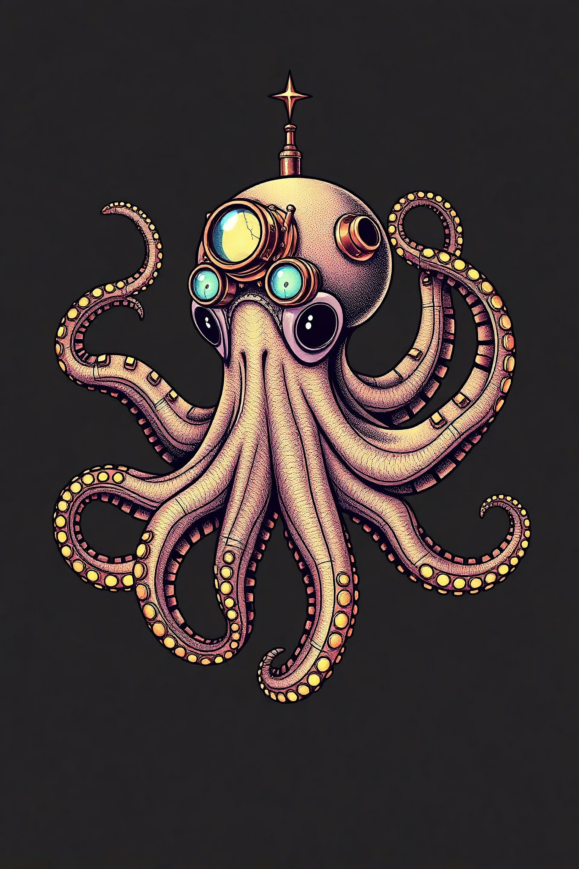 steampunk round octopus