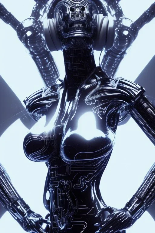 cyberpunk, black latex body, women, body portrai, big boobs, highlight eyes perfect, skin, tron, cyborg, perfekt sexy, real, dream, hr giger