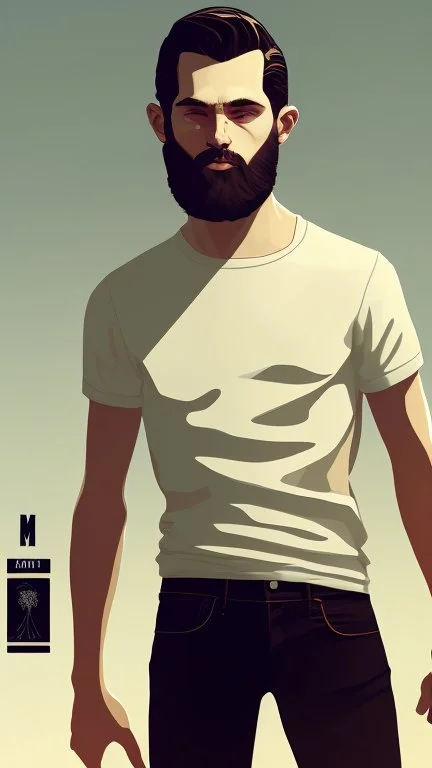 Teen man, blond hair, perfect face, style of tomer hanuka, jeans, white, t-shirt, pompadour
