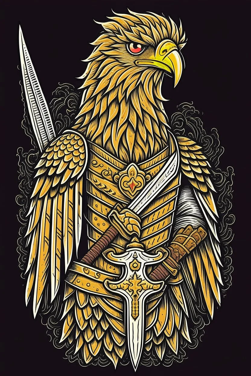 Eagle wearing crown and holding sword with Amberian Security Consulting under neat