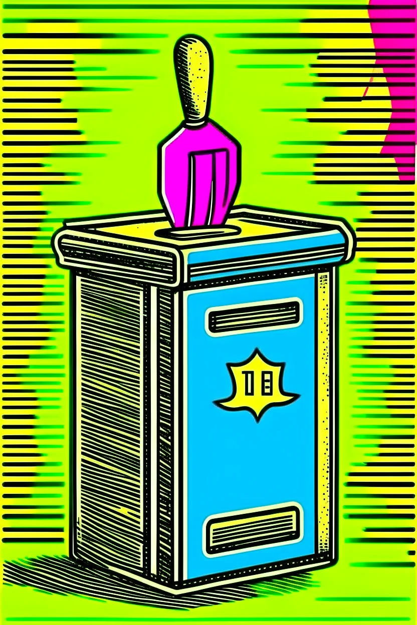 Vintage pop art style, jewish donation box