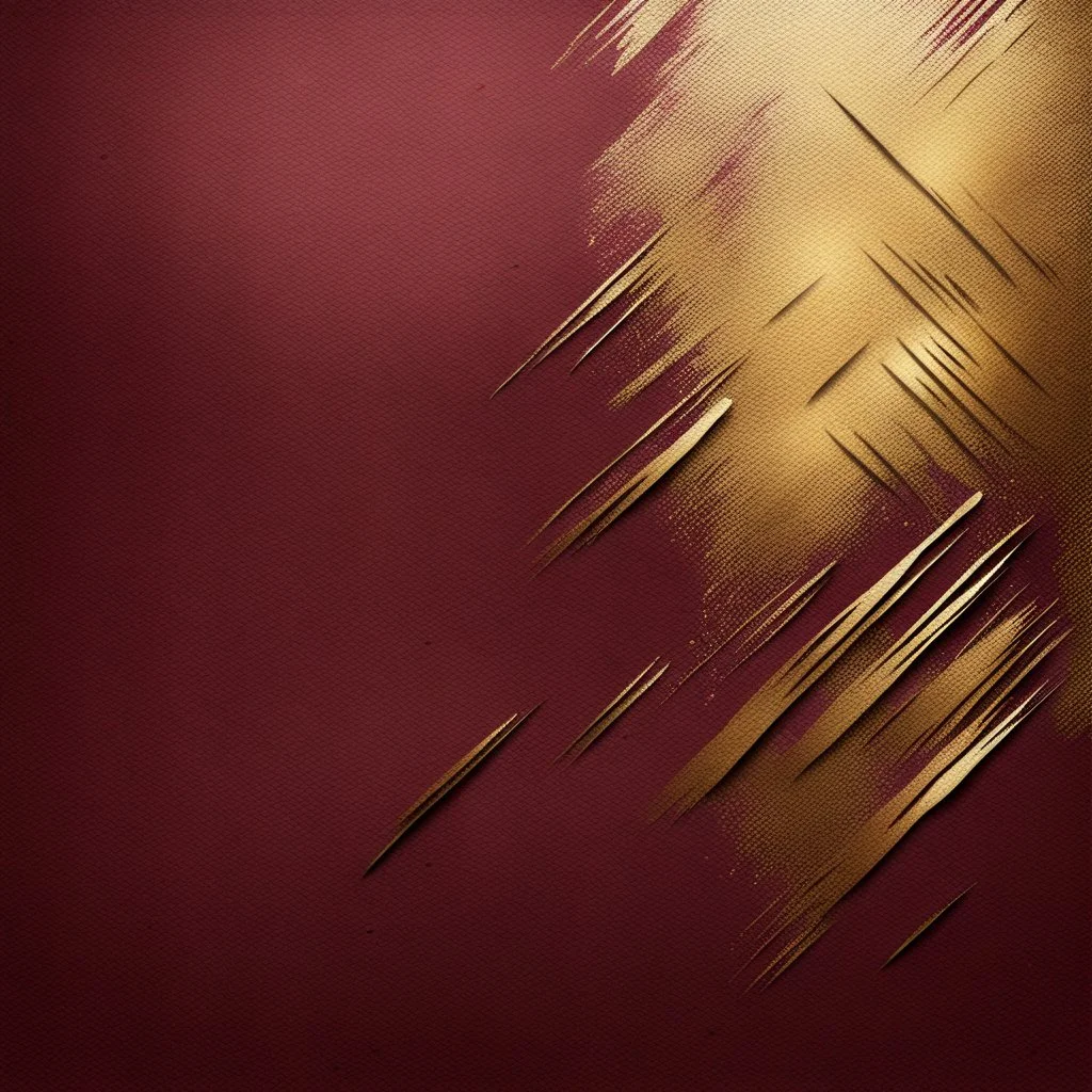 Hyper Realistic Grainy Grungy Metallic-Brush-Strokes-Patterned-Golden Texture on Maroon Background