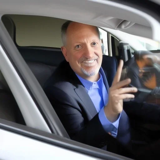 Jim Cramer inside Toyota Prius